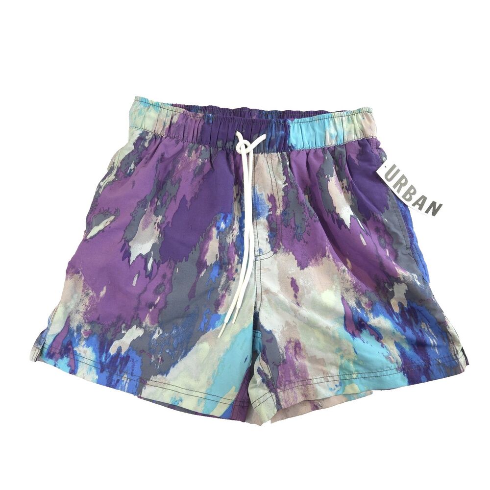Urban Outfitters Mens Dye Printed Swim Short Trunks S Beach Resort Travel